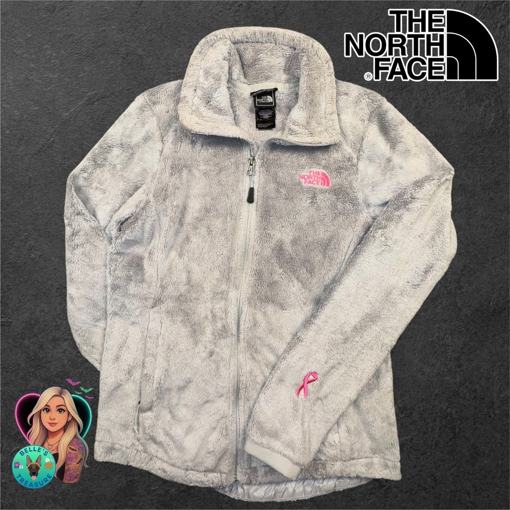 The North Face Osito Lux Jacket Women S Gray Soft High Pile Fleece Breast Cancer